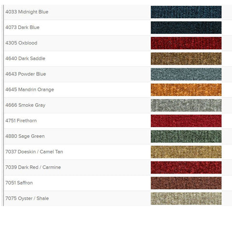 Carpet Set, OE Correct Molded w/Mass Backing Upgrade, 1971-74 AMC Javelin (Choose Colors) - Drop ships in approx. 2-3 weeks