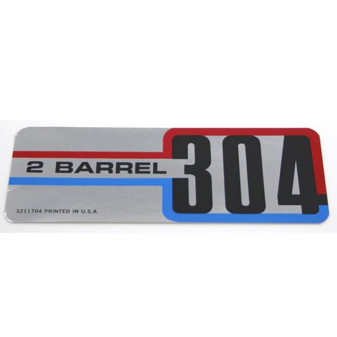 Air Cleaner Decal, 304 2-Barrel, 1971-81 AMC, Jeep