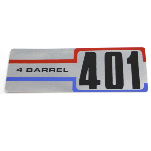 Air Cleaner Decal, 401 4-Barrel, 1972-78 AMC, Jeep