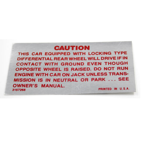 Differential Decal, Twin Grip, 1960-91 AMC, Jeep