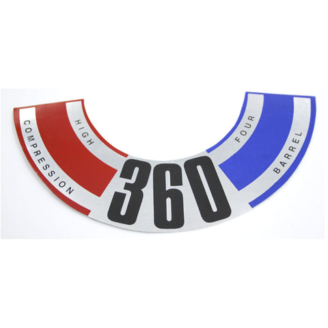 Air Cleaner Decal, 360 4-Barrel High Compression, 1970 AMC, Jeep