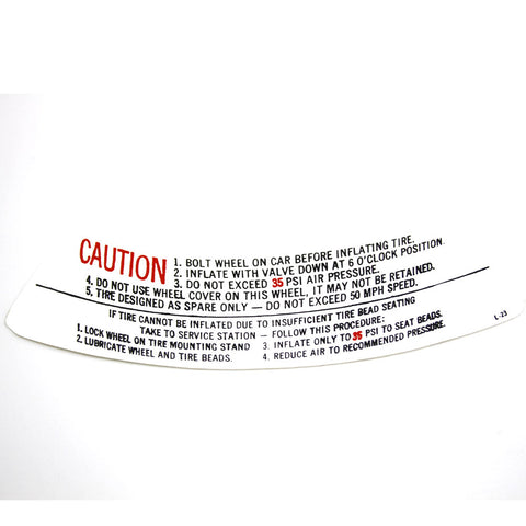 Spare Tire Decal, Space Saver, 1971-74 AMC Javelin, Javelin AMX