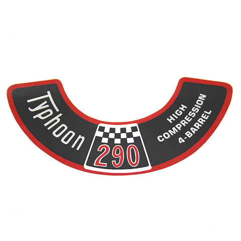 Air Cleaner Decal, 290 Typhoon, 4V High Compression, 1968-69 AMC
