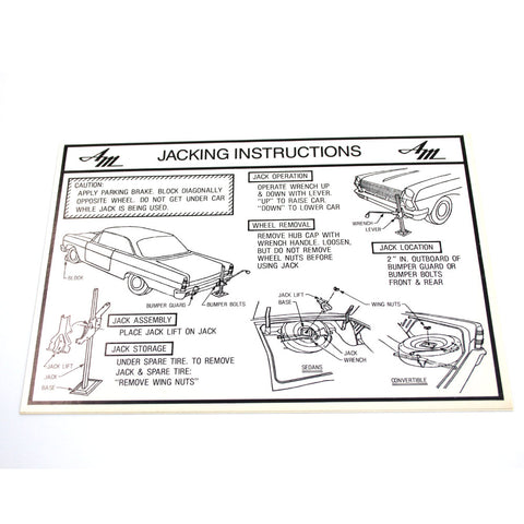 Jack Instructions Decal, 1965-66 Ambassador
