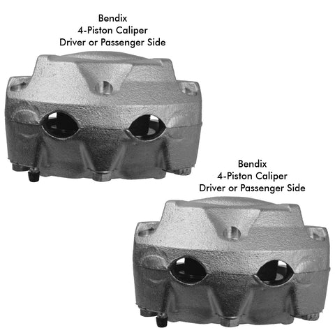Front Disc Brake 4-Piston Bendix Calipers, 1965-70 AMC & Rambler (See Applications)