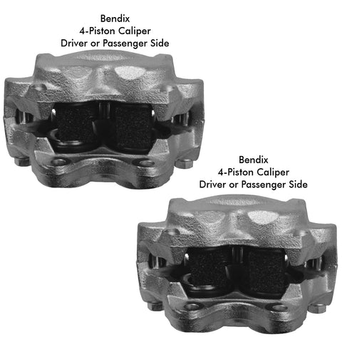 Front Disc Brake 4-Piston Bendix Calipers, 1965-70 AMC & Rambler (See Applications)