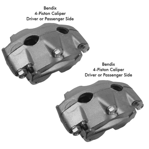 Front Disc Brake 4-Piston Bendix Calipers, 1965-70 AMC & Rambler (See Applications)