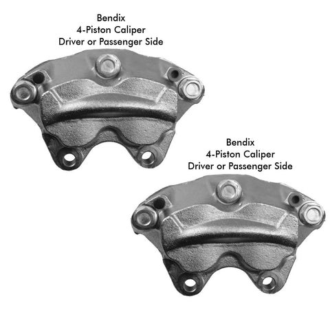 Front Disc Brake 4-Piston Bendix Calipers, 1965-70 AMC & Rambler (See Applications)
