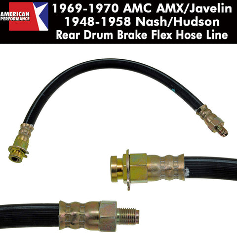 Drum Brake Hose, Rear, 1968-70 AMC AMX/Javelin, Gremlin, Hornet, 1948-58 Hudson/Nash