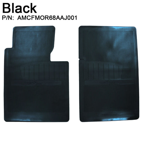 Floor Mat Set, OE Style Rubber with American Motors logo, 1968-70 AMC AMX, Javelin (18 Colors) - Drop ships in approx. 1 month
