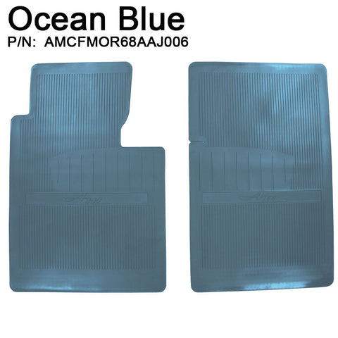 Floor Mat Set, OE Style Rubber with American Motors logo, 1968-70 AMC AMX, Javelin (18 Colors) - Drop ships in approx. 1 month