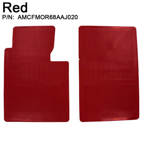 Floor Mat Set, OE Style Rubber with American Motors logo, 1968-70 AMC AMX, Javelin (18 Colors) - Drop ships in approx. 1 month