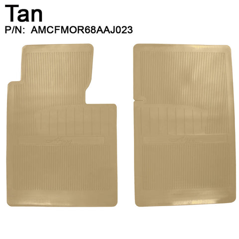 Floor Mat Set, OE Style Rubber with American Motors logo, 1968-70 AMC AMX, Javelin (18 Colors) - Drop ships in approx. 1 month