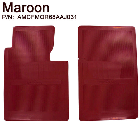 Floor Mat Set, OE Style Rubber with American Motors logo, 1968-70 AMC AMX, Javelin (18 Colors) - Drop ships in approx. 1 month