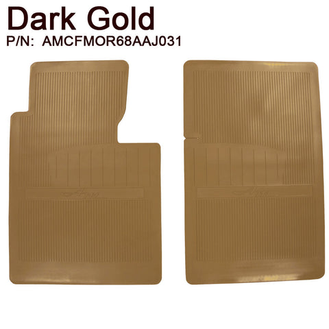 Floor Mat Set, OE Style Rubber with American Motors logo, 1968-70 AMC AMX, Javelin (18 Colors) - Drop ships in approx. 1 month