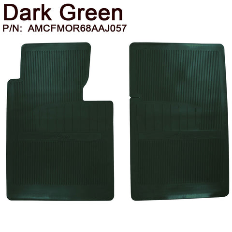 Floor Mat Set, OE Style Rubber with American Motors logo, 1968-70 AMC AMX, Javelin (18 Colors) - Drop ships in approx. 1 month