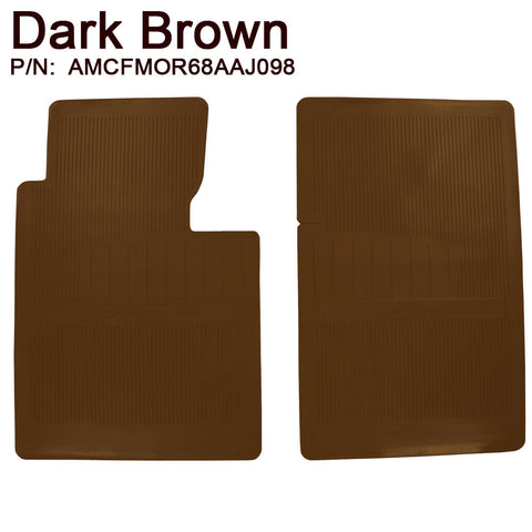 Floor Mat Set, OE Style Rubber with American Motors logo, 1968-70 AMC AMX, Javelin (18 Colors) - Drop ships in approx. 1 month