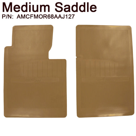 Floor Mat Set, OE Style Rubber with American Motors logo, 1968-70 AMC AMX, Javelin (18 Colors) - Drop ships in approx. 1 month