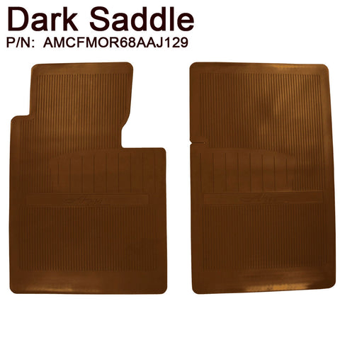 Floor Mat Set, OE Style Rubber with American Motors logo, 1968-70 AMC AMX, Javelin (18 Colors) - Drop ships in approx. 1 month