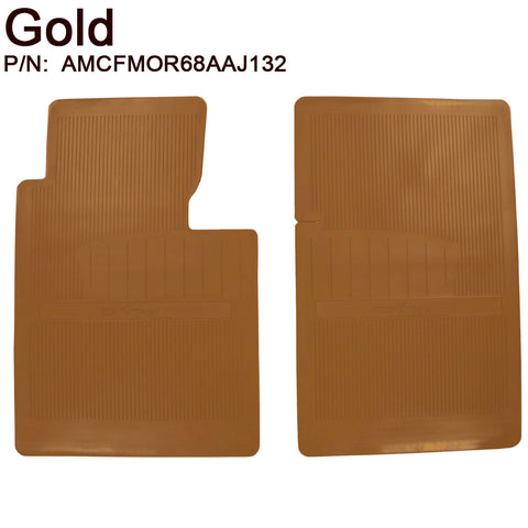 Floor Mat Set, OE Style Rubber with American Motors logo, 1968-70 AMC AMX, Javelin (18 Colors) - Drop ships in approx. 1 month