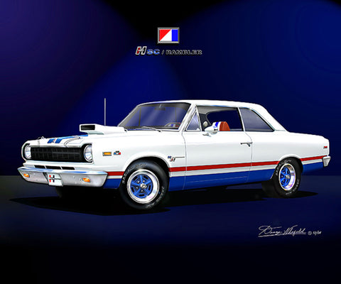 Fine Art Print, 1969 AMC Hurst S/C Rambler Scrambler, 16"x20", By Danny Whitfield (A & B Color Schemes) - Drop ships in approx. 3-4 weeks