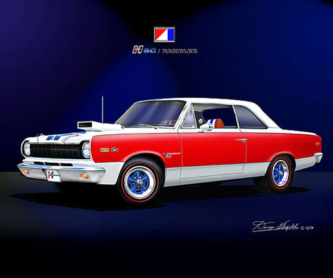 Fine Art Print, 1969 AMC Hurst S/C Rambler Scrambler, 16"x20", By Danny Whitfield (A & B Color Schemes) - Drop ships in approx. 3-4 weeks