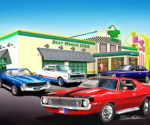 Fine Art Print, AMC Special Edition 16"x20", By Danny Whitfield - Quaker Steak & Lube - Drop ships in approx. 3-4 weeks