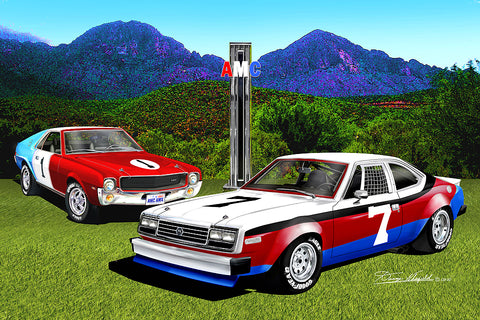 Fine Art Print, AMC Special Edition 20"x30", By Danny Whitfield - The Trac Racers Arizona Edition -Drop ships in approx. 3-4 weeks