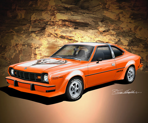 Fine Art Print, 1977 AMC Hornet AMX, 16"x20", By Danny Whitfield (9 Body Colors) - Drop ships in approx. 3-4 weeks