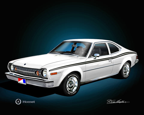 Fine Art Print, 1974 AMC Hornet, 16"x20", By Danny Whitfield (8 Body Colors) - Drop ships in approx. 3-4 weeks