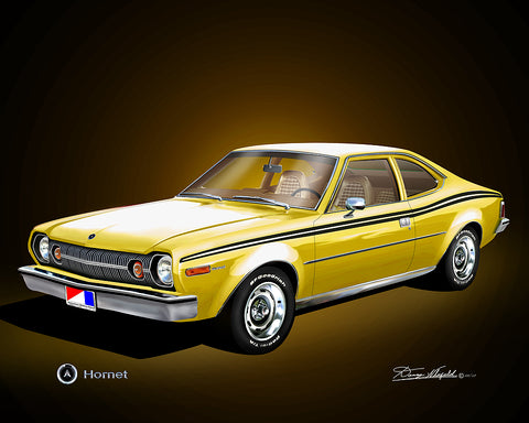 Fine Art Print, 1974 AMC Hornet, 16"x20", By Danny Whitfield (8 Body Colors) - Drop ships in approx. 3-4 weeks