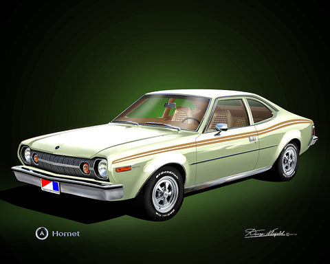 Fine Art Print, 1974 AMC Hornet, 16"x20", By Danny Whitfield (8 Body Colors) - Drop ships in approx. 3-4 weeks