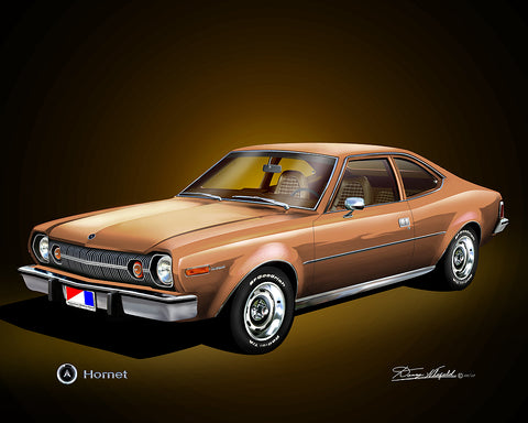 Fine Art Print, 1974 AMC Hornet, 16"x20", By Danny Whitfield (8 Body Colors) - Drop ships in approx. 3-4 weeks