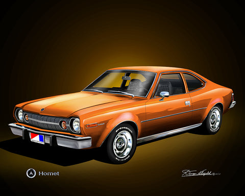 Fine Art Print, 1974 AMC Hornet, 16"x20", By Danny Whitfield (8 Body Colors) - Drop ships in approx. 3-4 weeks
