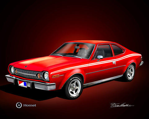 Fine Art Print, 1974 AMC Hornet, 16"x20", By Danny Whitfield (8 Body Colors) - Drop ships in approx. 3-4 weeks