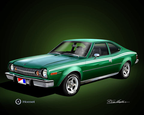 Fine Art Print, 1974 AMC Hornet, 16"x20", By Danny Whitfield (8 Body Colors) - Drop ships in approx. 3-4 weeks