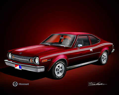 Fine Art Print, 1974 AMC Hornet, 16"x20", By Danny Whitfield (8 Body Colors) - Drop ships in approx. 3-4 weeks