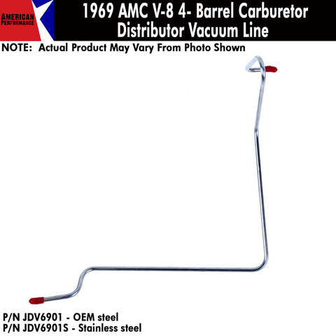 Vacuum Line, Distributor, V-8 w/4-Barrel Carburetor, 1969 AMC (OE Steel or Stainless) - Drop ships in approx. 4-6 weeks