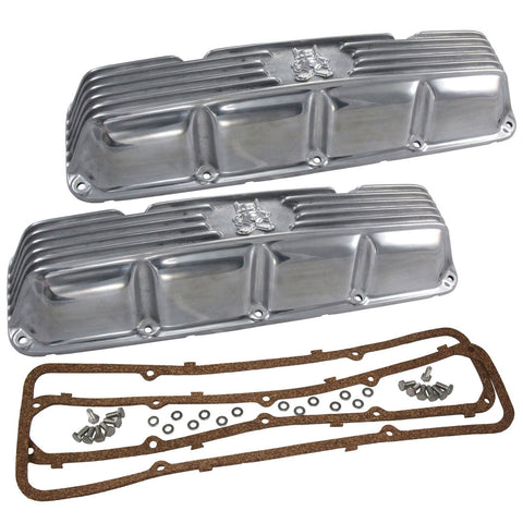 Valve Cover Kit, Gremlin, Finned Polished Aluminum, 1970-78 AMC Gremlin w/V-8 - American Performance Products, Inc.