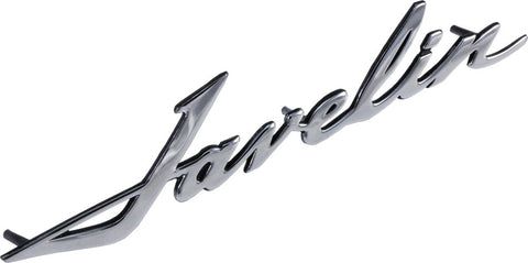 Fender, Hood, Quarter Panel Emblem, "Javelin" Script, 1968-74 AMC Javelin (Choose Size)
