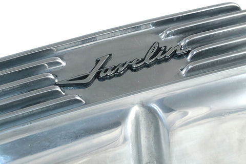 Valve Cover Kit, Javelin Logo, Finned Polished Aluminum, 1968-74 AMC Javelin, Javelin AMX - Allow approximately 3-4 weeks for manufacturing plus shipping