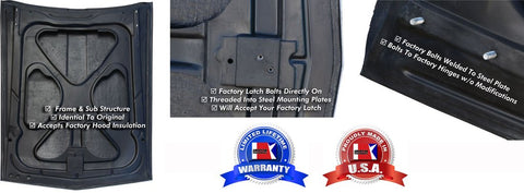 Fiberglass Hood, Bolt-On, Mongrel Ram Air, 1968-69 AMC AMX & Javelin - Ships truck freight in approx. 2-4 weeks, freight charges will be invoiced separately