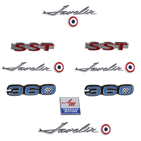 Emblem Kit, Complete Exterior, Early 1970 AMC Javelin SST 360