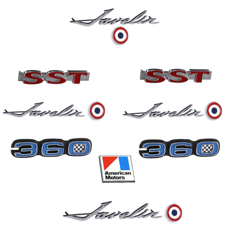 Emblem Kit, Complete Exterior, Late 1970 AMC Javelin SST 360