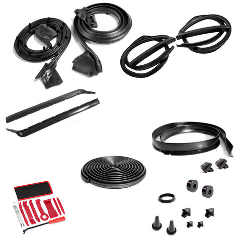 Weatherstrip Master Kit, 1968-70 AMC AMX, 28-Piece, Window Felts Ship Separately