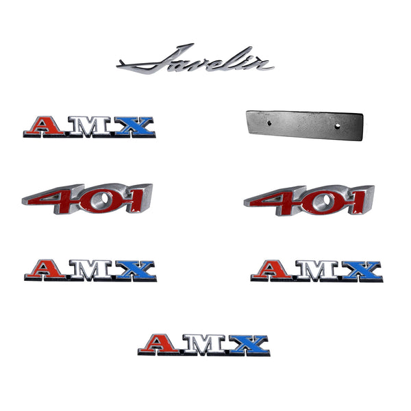 Emblem Kit, Complete Exterior, 1972 AMC Javelin AMX 401 | American