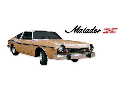 Decal and Stripe Kit, Factory Authorized Reproduction, 1974 AMC Matador X (4 Colors)