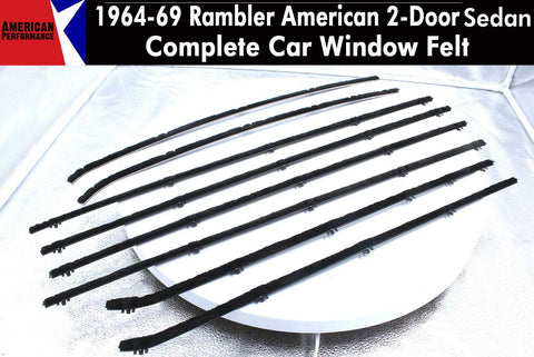 Window Felt/Beltline Weatherstrip Kit, 1964-69 Rambler American & 1963-66 Classic 2-Door Sedan - AMC Lives