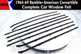 Window Felt/Beltline Weatherstrip Kit, 1964-69 Rambler American, 2-Door Convertible