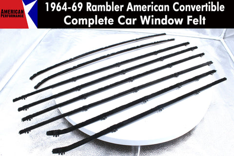 Window Felt/Beltline Weatherstrip Kit, 1964-69 Rambler American, 2-Door Convertible - AMC Lives